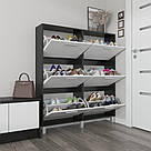 Тумба для взуття закрита на 6 відділень 120 см Містка взуттєвниця в передпокій із ламінованого ДСП, фото 2