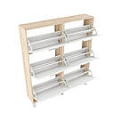 Тумба для взуття закрита на 6 відділень 120 см Містка взуттєвниця в передпокій із ламінованого ДСП, фото 5