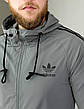 Чоловічий спортивний костюм Adidas весна літо, тонкий спорт- костюм Адідас з капюшоном бірюзовий, фото 10