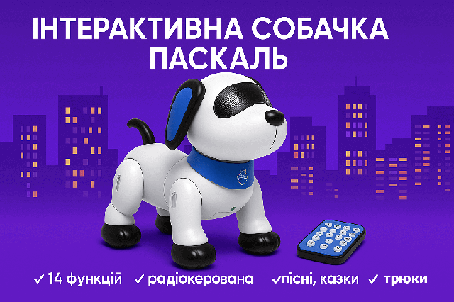 Інтерактивна собачка Паскаль – 14 функцій, радіоуправління, пісні, казки, TK-02490uk