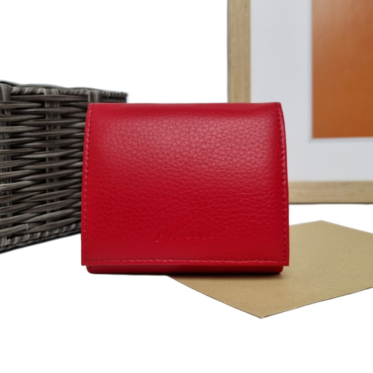 Жіночий маленький гаманець натуральна шкіра червоний Арт.2206-037M-1 red GENUINE LEATHER (54), фото 1
