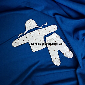 Дитячий костюм 3в1 для новонародженого 56 розмір сорочка повзунки шапочка інтерлок