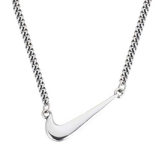 Ланцюжок панцирний + кулон Найк металевий від Stainless Steel срібляста сталь 316 L довг 50 см тлщн мм