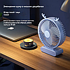 Настільний портативний міні-вентилятор Fan 19-BL синій, фото 5