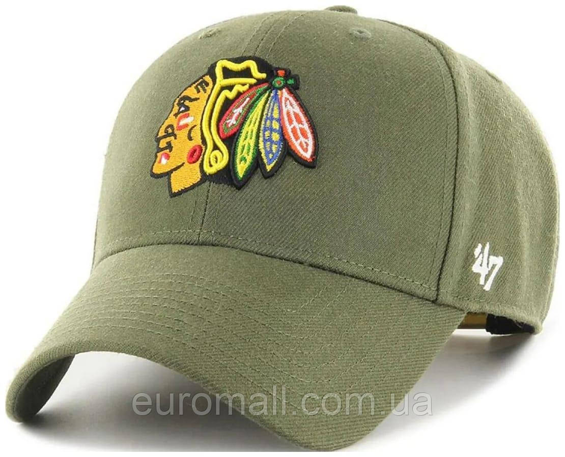Кепка MVP 47 Brand CHICAGO BLACKHAWKS зелений Унісекс One Size, фото 1