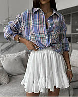 Нежная легкая короткая женская юбка шорты с воланами софт Турция SM LXL молоко