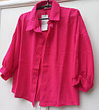 Костюм літній ллянний жіночий малиновий 50\52, фото 4