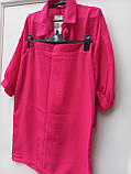 Костюм літній ллянний жіночий малиновий 50\52, фото 5