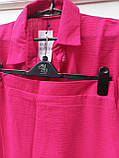 Костюм літній ллянний жіночий малиновий 50\52, фото 6