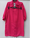 Костюм літній ллянний жіночий малиновий 50\52, фото 9
