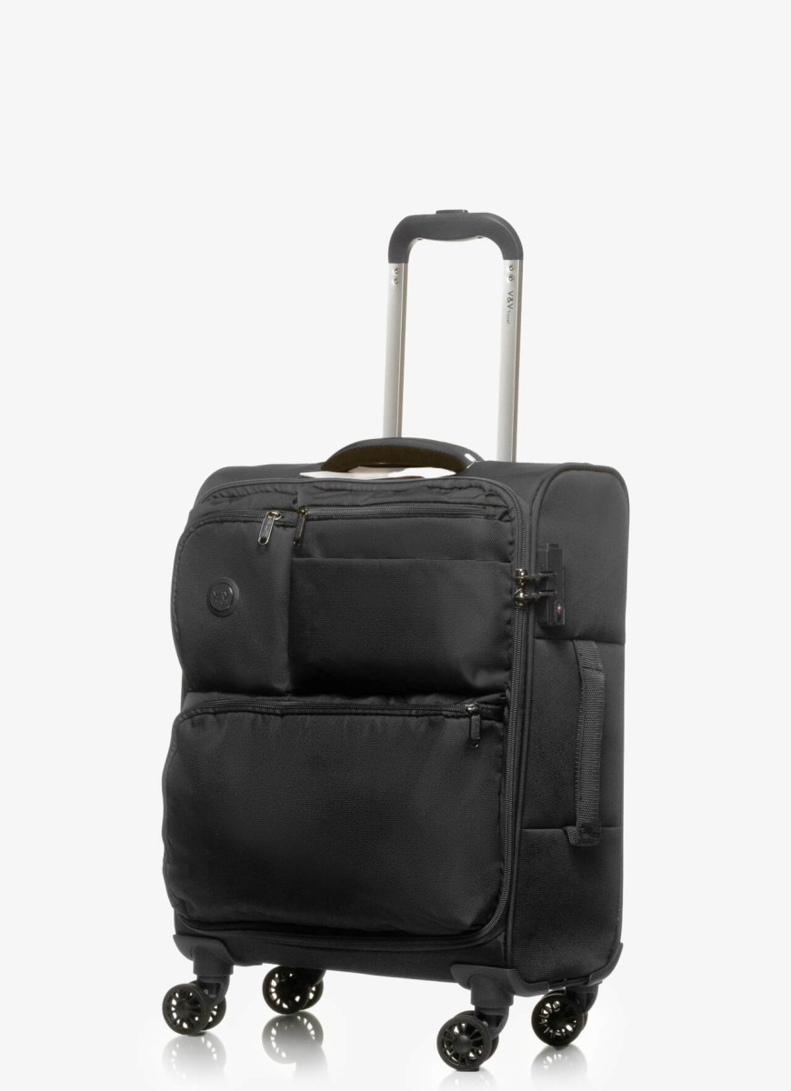 Валіза поліестер чорна Арт.8024/3 black (S) V&V travel Китай — (Україна)