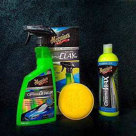Набір для очищення кузова з ефектом кераміки Meguiar's Hybrid Ceramic Quik Clay Kit