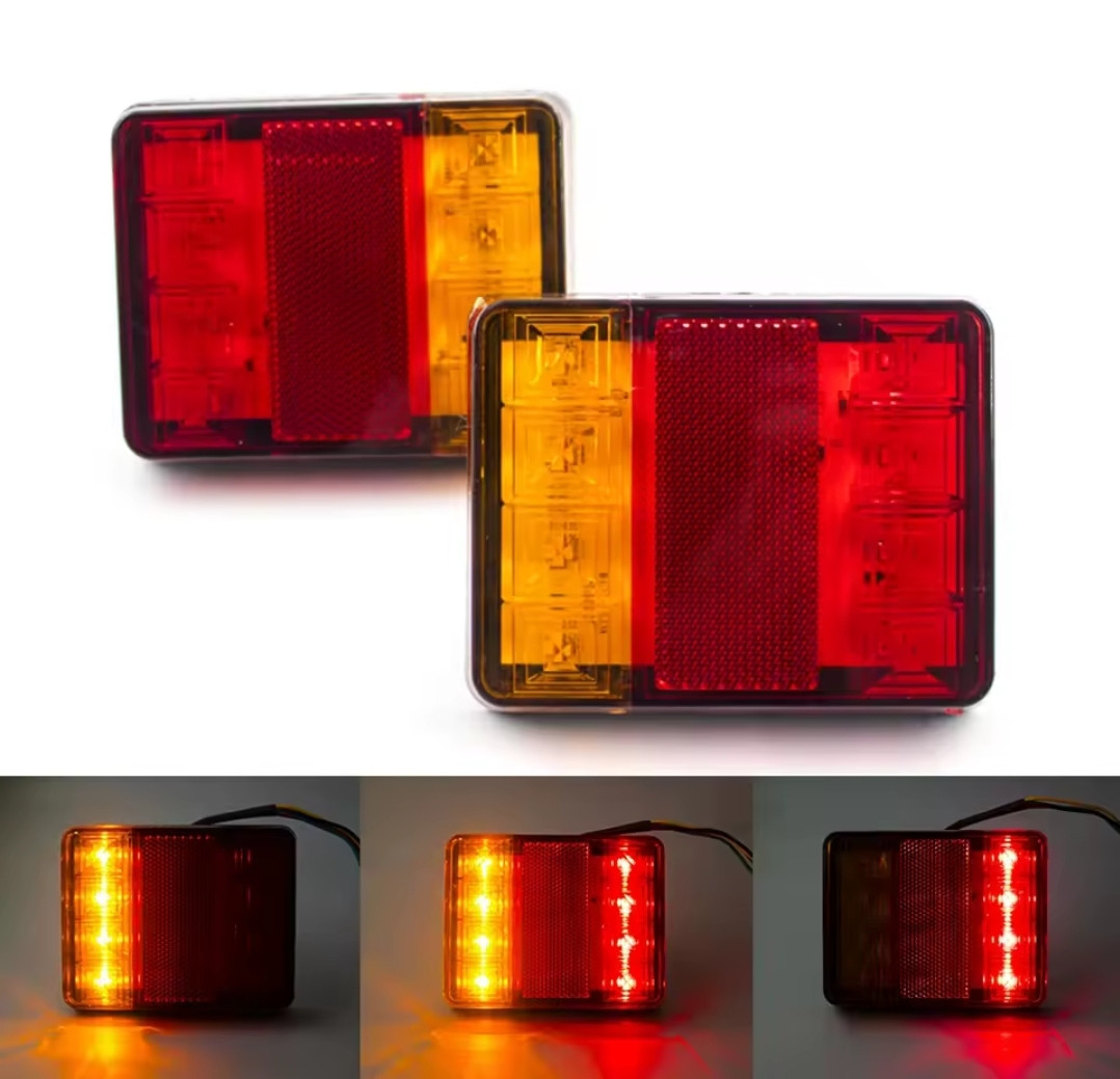 Ліхтар на причеп світлодіодний led задній 12v, 24v 8led 2 шт.
125 мм 100 мм стоп габарит поворот