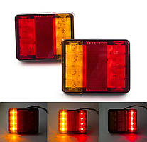 Ліхтар на причеп світлодіодний led задній 12v, 24v 8led 2 шт.
125 мм 100 мм стоп габарит поворот