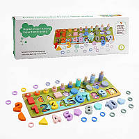 Розвиваючий набір із дерев'яними фігурами та кільцями