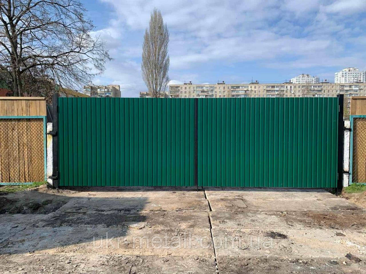 Ворота розпашні "еко Брус Дуб"