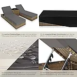 Елегантний набір алюмінієвих шезлонгів із ротанга + столик + чохли, фото 5