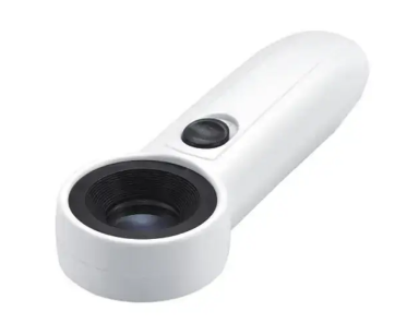 Лупа ручна MG6B-C з LED-підсвіткою, 20Х збільшення, діаметр 21 мм, лінза скло, фото 1