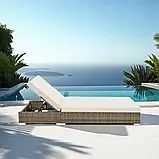 Елегантний набір алюмінієвих шезлонгів із ротанга + столик + чохли, фото 3