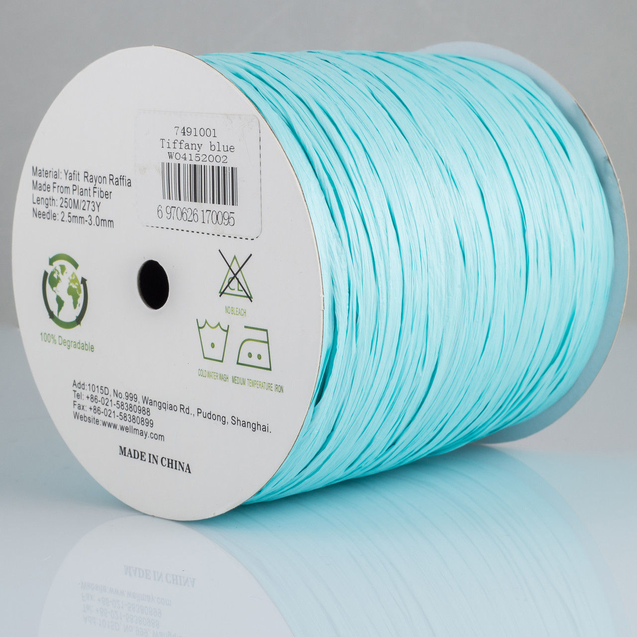 Рафія ISPIE (Іспі) Tiffany blue/Тіффані синій Рафія для в'язання капелюхів і сумок, фото 1