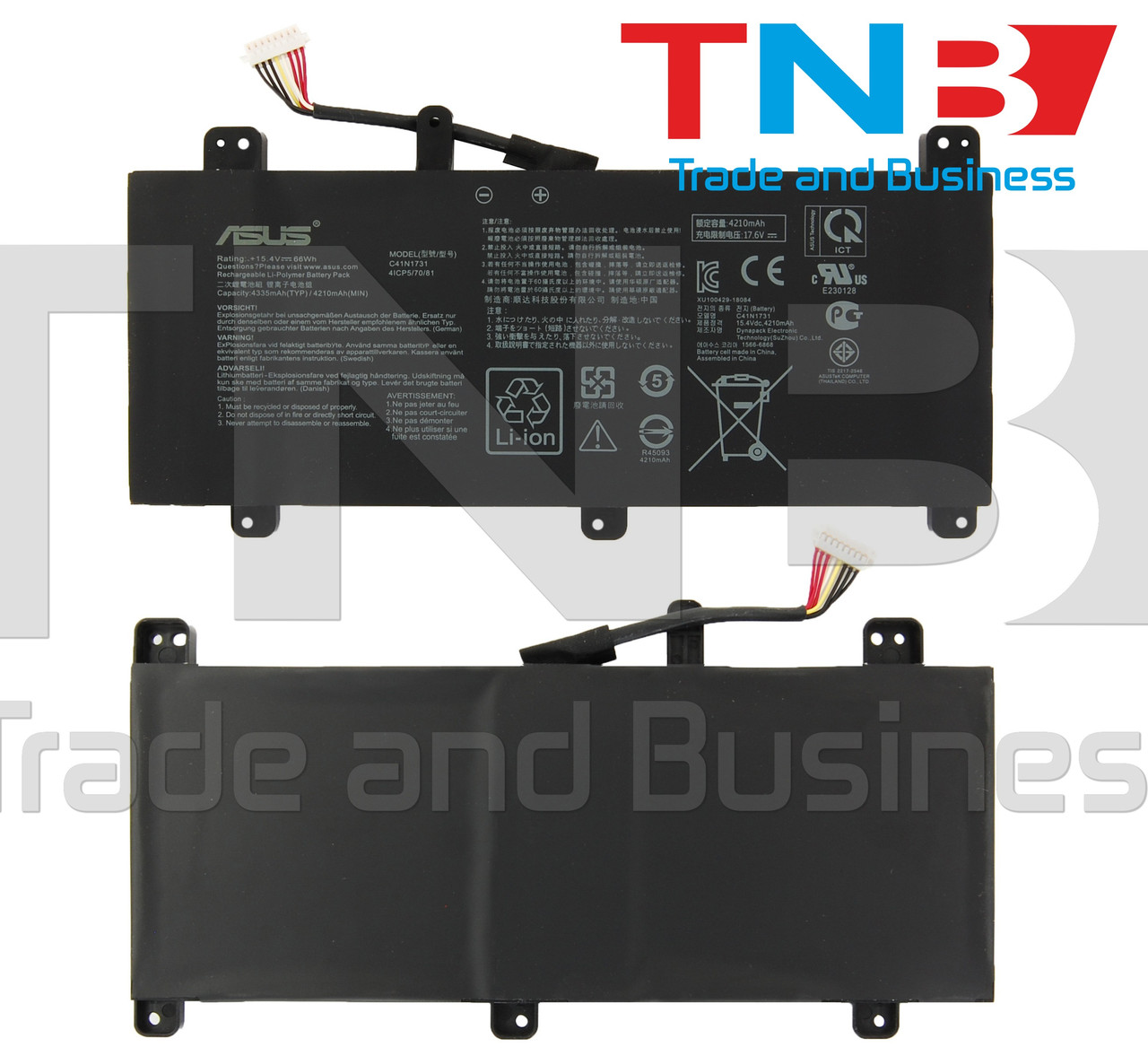 Батарея ASUS C41N1731 0B200-02990000 15.4V 4335mAh ОРИГІНАЛ Тип1