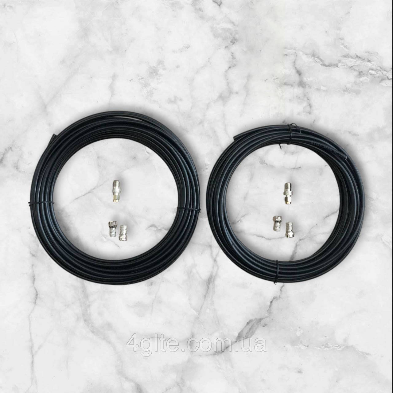 Кабель коаксіальний RG-58U (0,8мм, 50 Ом) - 2 по 10 метрів + 2 х SMA + 2 х F-роз'єма, фото 1