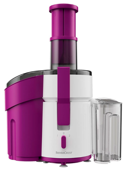 Соковижималка SilverCrest SFE 450 C3 Pink (450 Вт, 30 хвилин роботи, великий завантажувальний отвір)