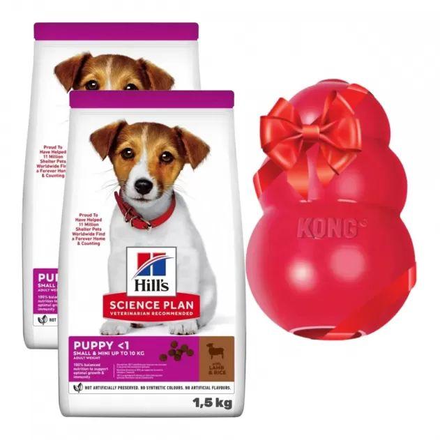 Hill’s Puppy Small&Mini корм для цуценят дрібних порід з ягням 1,5 кг+1,5кг+іграшка