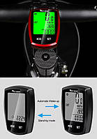 Беспроводной велокомпьютер с подсветкой, датчиком температуры, автодвижением, часами, калории