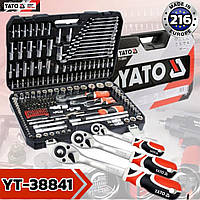 YT-38841 Набір інструментів YATO 216шт Набір ключів ЯТО 216ел для автомобіля Інструменти yato 216 з валізою для СТО