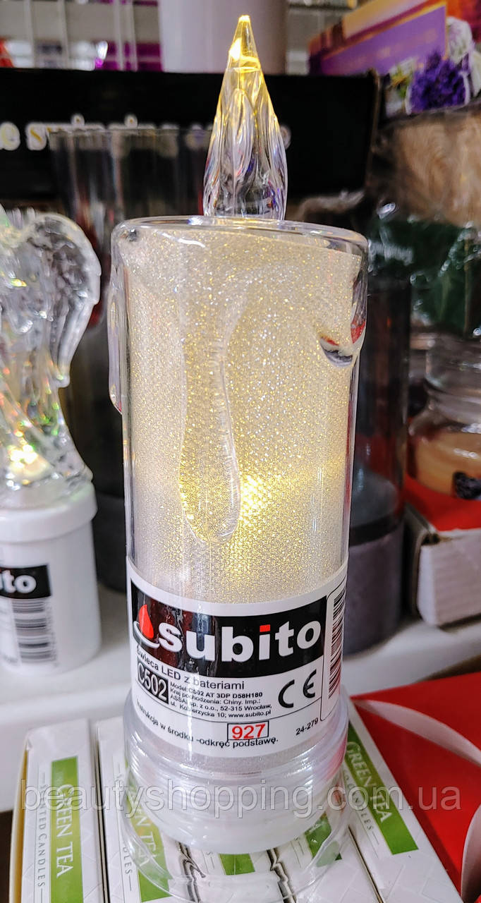 Свічка світлодіодна з імітацією полум'я на батареях Subito 927 C 502
