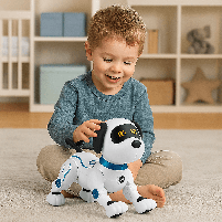 Інтерактивний песик-робот Космопес TK-12302 на радіокеруванні — співає, танцює, виконує команди, LED-очі, озвучка українською, фото 9