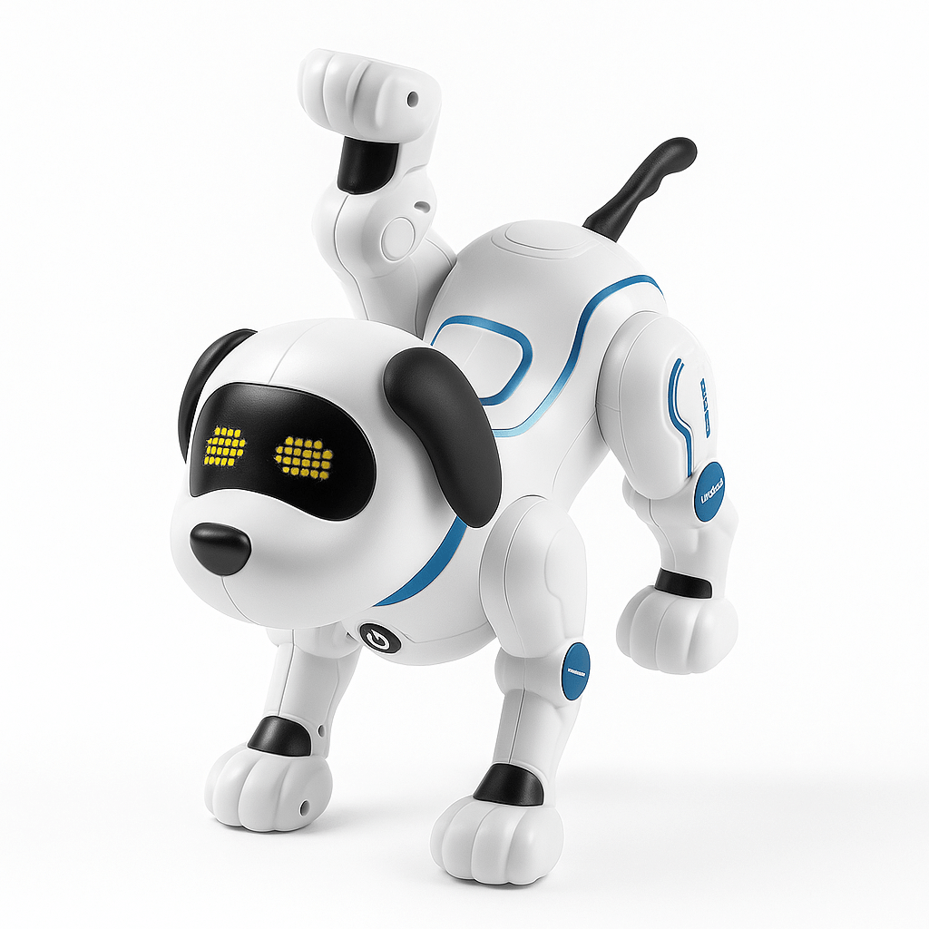 Інтерактивний песик-робот Космопес TK-12302 на радіокеруванні — співає, танцює, виконує команди, LED-очі, озвучка українською, фото 1