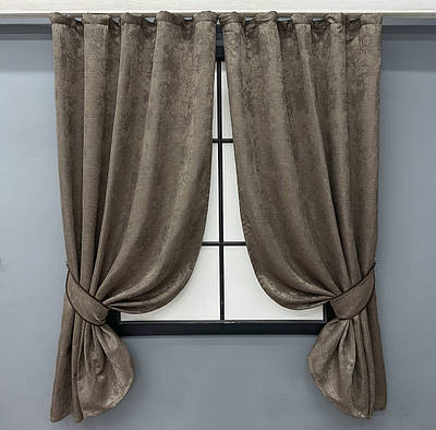 Штори жаккард (2шт. 1,3х1,7м.), колекція "Sultan XO", Туреччина. Колір какао. Код 1486ш 35-0349