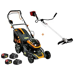 Газонокосарка акумуляторна GTM BLM 48-SP + акумуляторна коса GTM BC 36/340BL