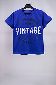 Футболка підліткова для хлопчика з принтом VINTAGE кулір