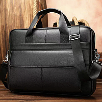 Чоловіча шкіряна ділова сумка портфель для ноутбука та документів Tiding Bag