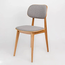 М'який Стілець "Lula Soft" з натурального дерева та Сірої тканини
