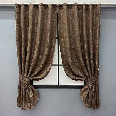 Штори жакард (2шт. 1,3х1,7м.), колекція "Sultan XO", Туреччина. Колір коричневий. Код 1557ш 35-0348