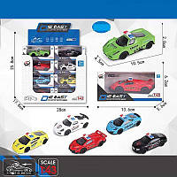 Ексклюзивний набір машинок QZ 43 J (16/2) 24 одиниці, 6 різновидів, 'Поліція', металопластик, інерційний механізм