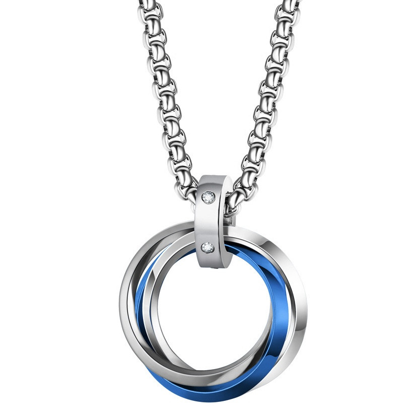 Ланцюг із кулоном сріблястого кольору Stainless Steel кільця застібка карабін розмір кулона 20х20 мм довжина 70 см