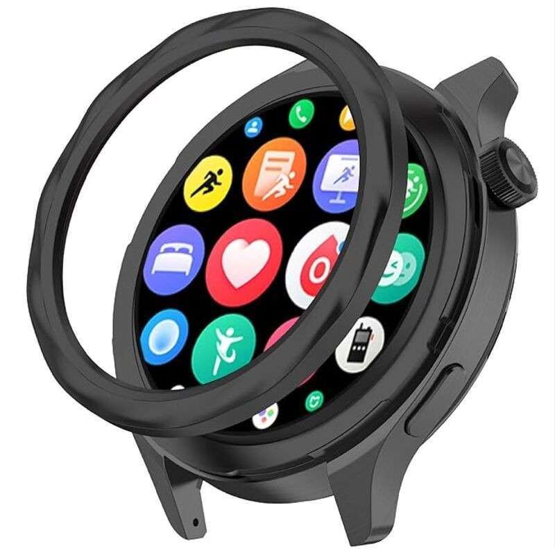 Безель металевий для смарт годинника Xiaomi Watch S3/S4 Rotation Black + захисне скло