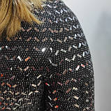 Гольф жіночий тонкий довгий рукав люрекс 44 чорний, фото 4