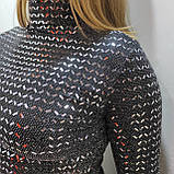 Гольф жіночий тонкий довгий рукав люрекс 44 чорний, фото 3