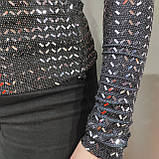 Гольф жіночий тонкий довгий рукав люрекс 44 чорний, фото 5