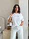 Базова літня модна жіноча бавовняна футболка Busy Girl гарної якості кулір вільна оверсайз батал, фото 9