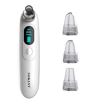 Очищувач для обличчя, 3 насадки, від USB, SK-319 / Апарат для чищення обличчя / Очищувач пор обличчя