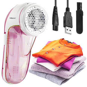 Акумуляторна машинка для видалення катишків, USB, SK-883, Рожевий / Машинка від катишків / Машинка для катишків