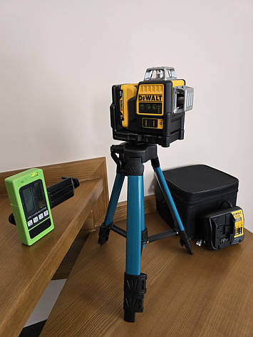 Лазерний рівень Dewalt 089LG 3D 12 ліній + приймач + штатив 1м., фото 1