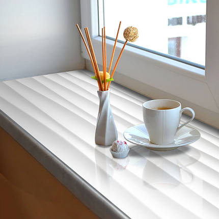 Покриття для підвіконня, м'яке скло з фотодруком хвилі під гіпс, 35 х 100 см, фото 1